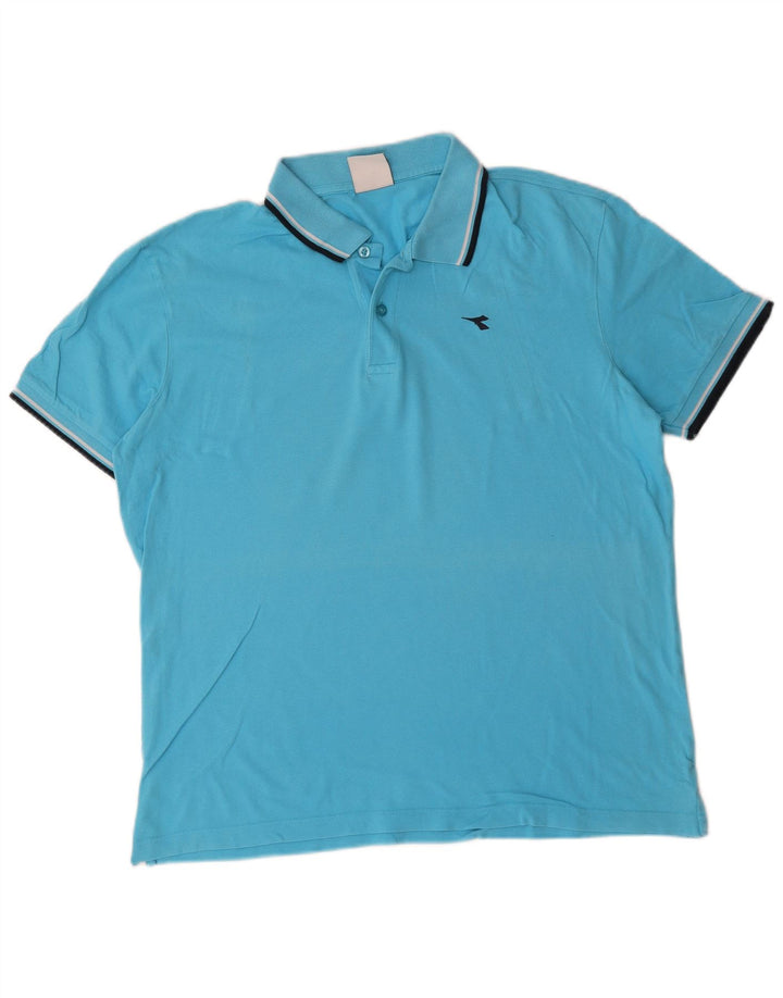 Diadora Mens Polo Shirt XL Blue Cotton
