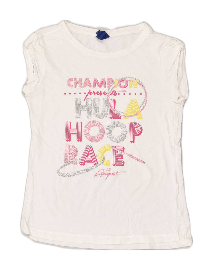 CHAMPION Girls Graphic T-Shirt Top 9-10 Years Medium White | Vintage Champion | Thrift | Second-Hand Champion | Used Clothing | Messina Hembry 