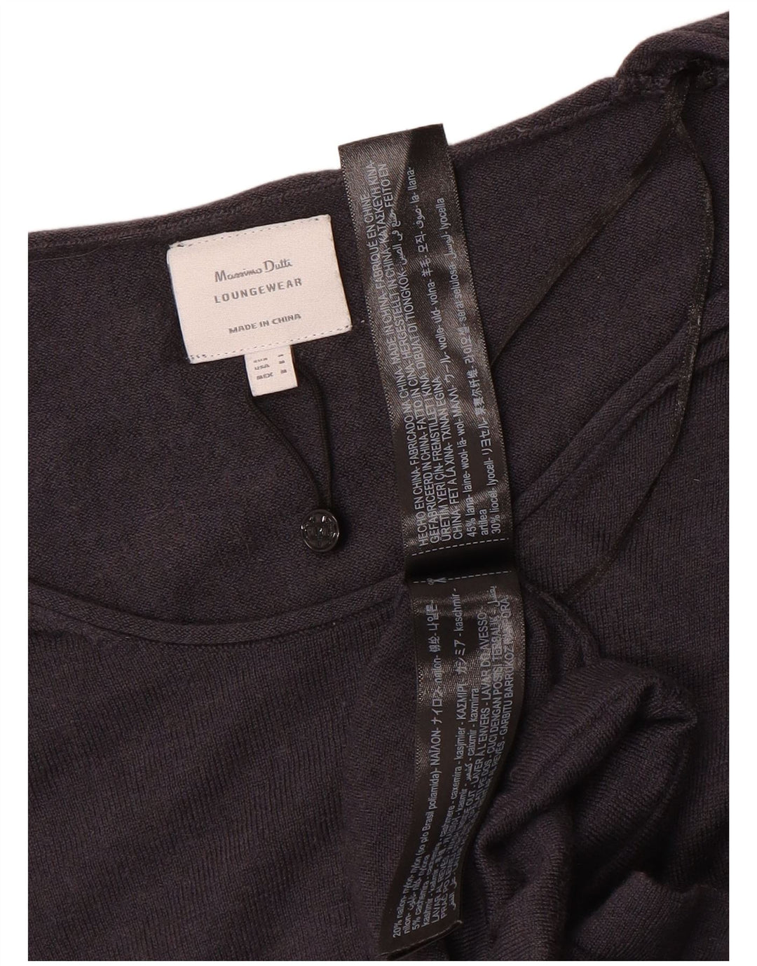 Massimo Dutti Womens Boat Neck Jumper Sweater UK 14 Medium Grey Wool