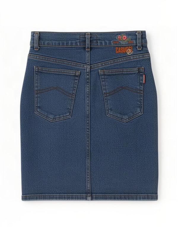 Casucci Womens Denim Skirt IT 48 XL W28 Blue