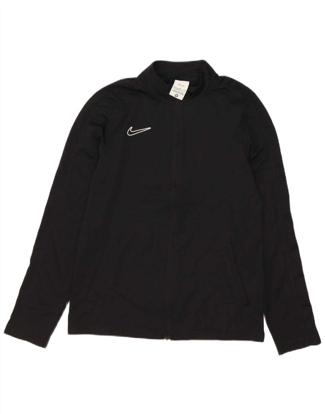 Nike Boys Dri Fit Tracksuit Top Jacket 12-13 Years Large Black Polyester