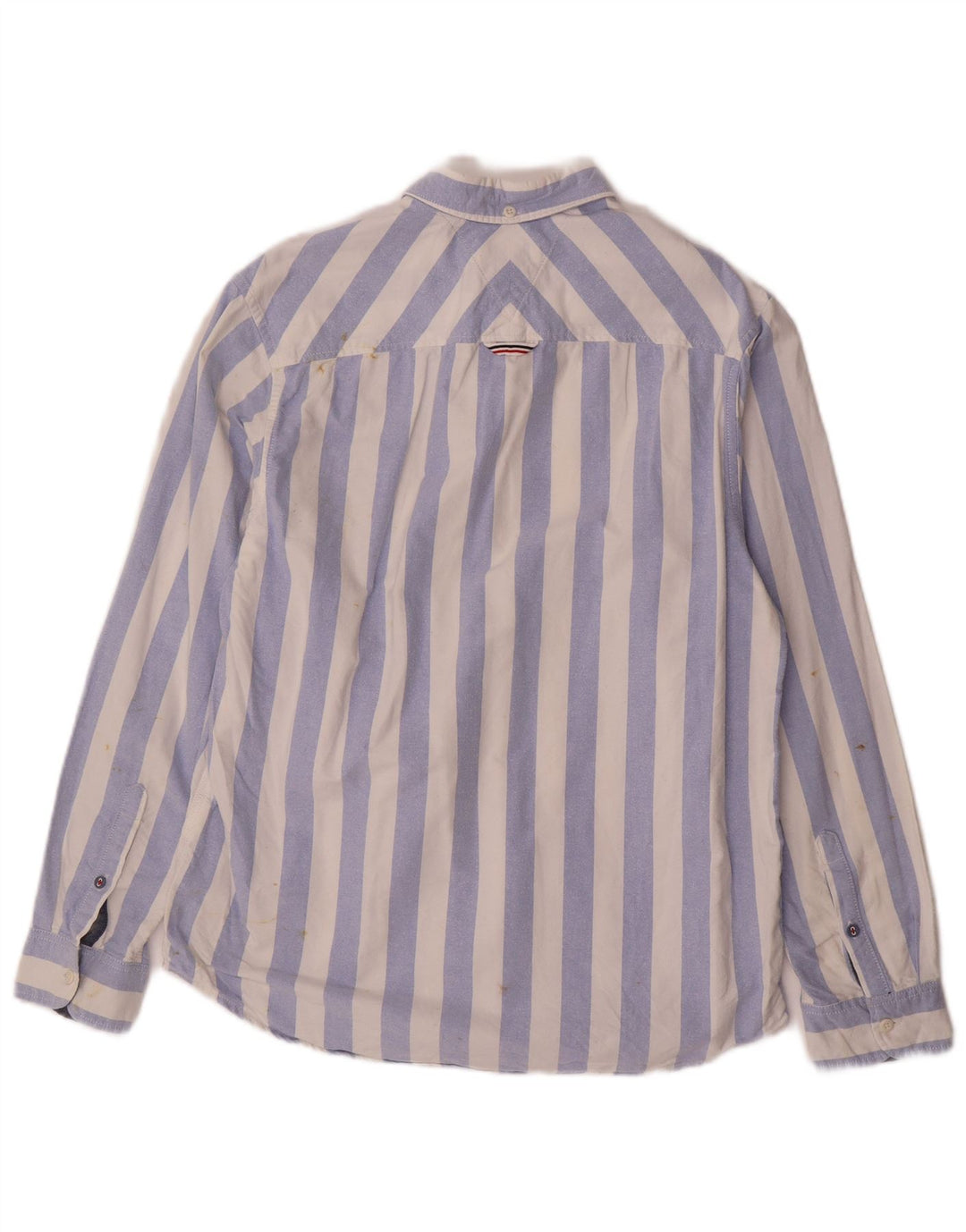 TOMMY HILFIGER Mens Relaxed Fit Shirt Small Blue Striped Cotton