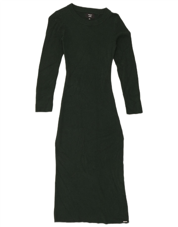 Superdry Womens Knit Bodycon Dress UK 8 Small Green Viscose