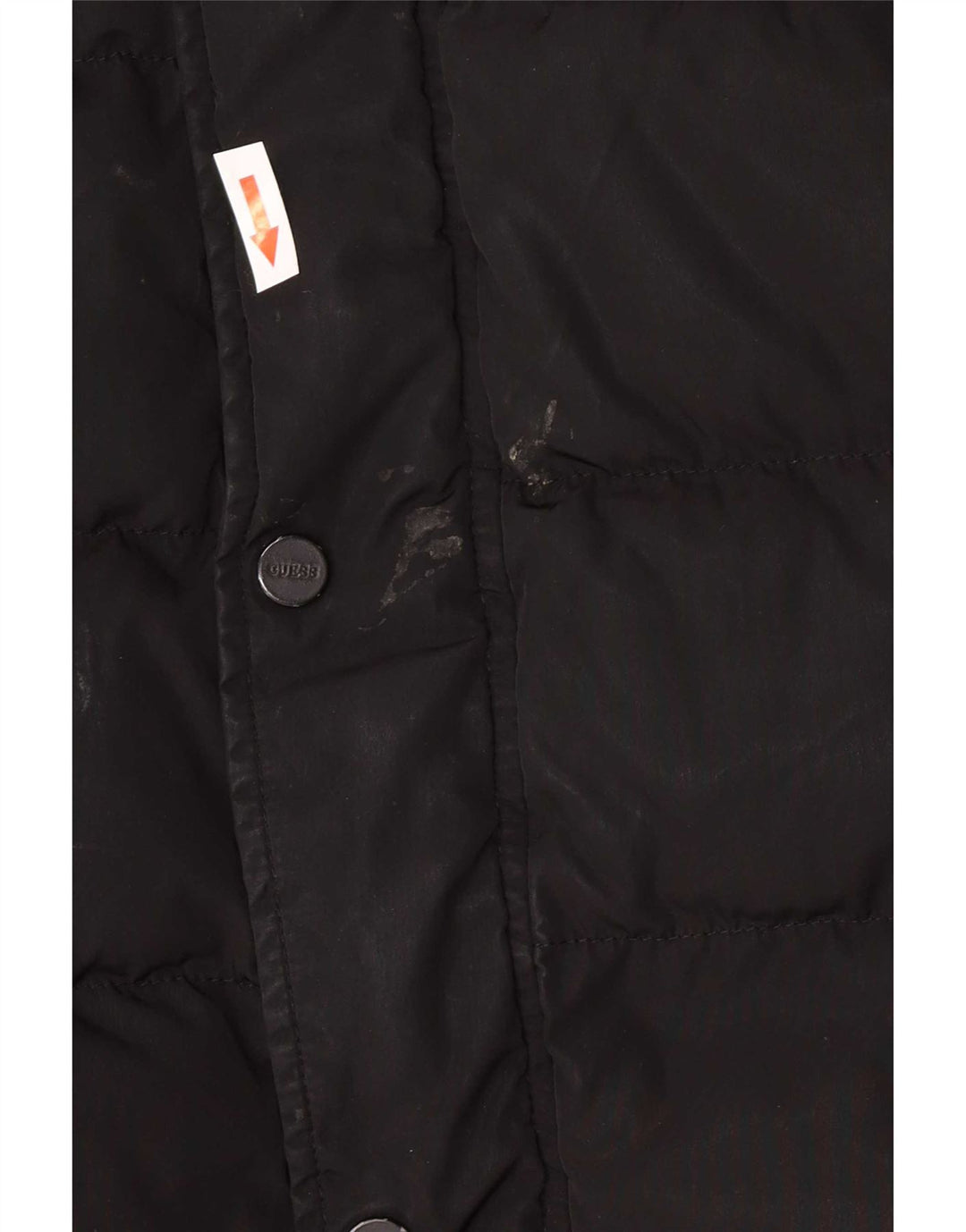 Guess Mens Hooded Padded Jacket UK 40 Large Black Polyester