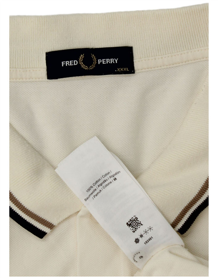 Fred Perry Mens Polo Shirt 3XL Off White Cotton