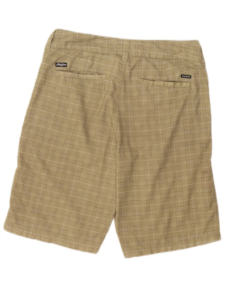 Quiksilver Mens Thavar Chino Shorts W31 Medium Beige Check Polyester