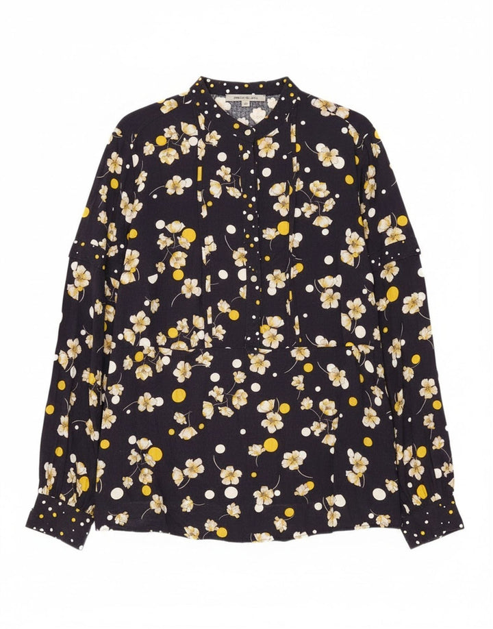 Penny Black Womens Pullover Shirt UK 16 Large Navy Blue Floral Viscose