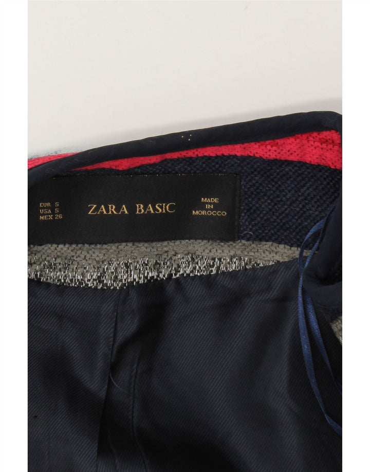 Zara Womens Open Bolero Jacket UK 10 Small White Striped