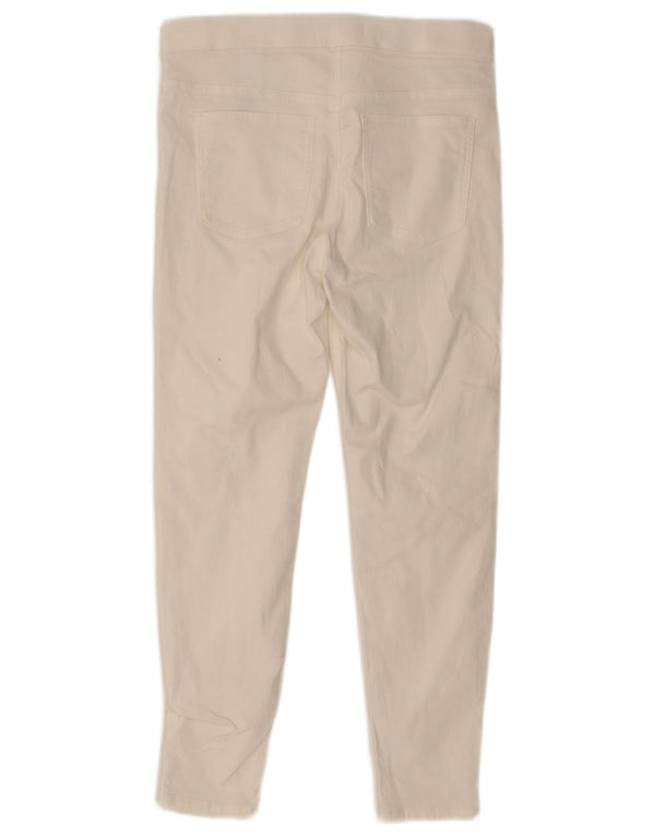 Marks & Spencer Womens Crop Casual Trousers UK 12 Medium W30 L25 White