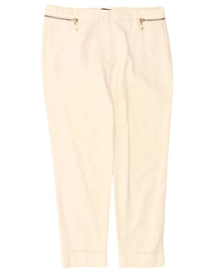 Zara Womens Slim Cropped Trousers EU 38 Small W28 L26 White