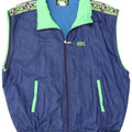 ASICS Mens Graphic Tracksuit Top Jacket IT 54 XL Blue Colourblock
