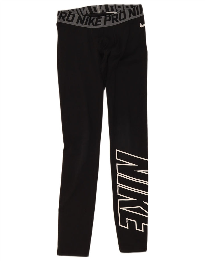 Nike Boys Graphic Leggings 13-14 Years XL Black Colourblock