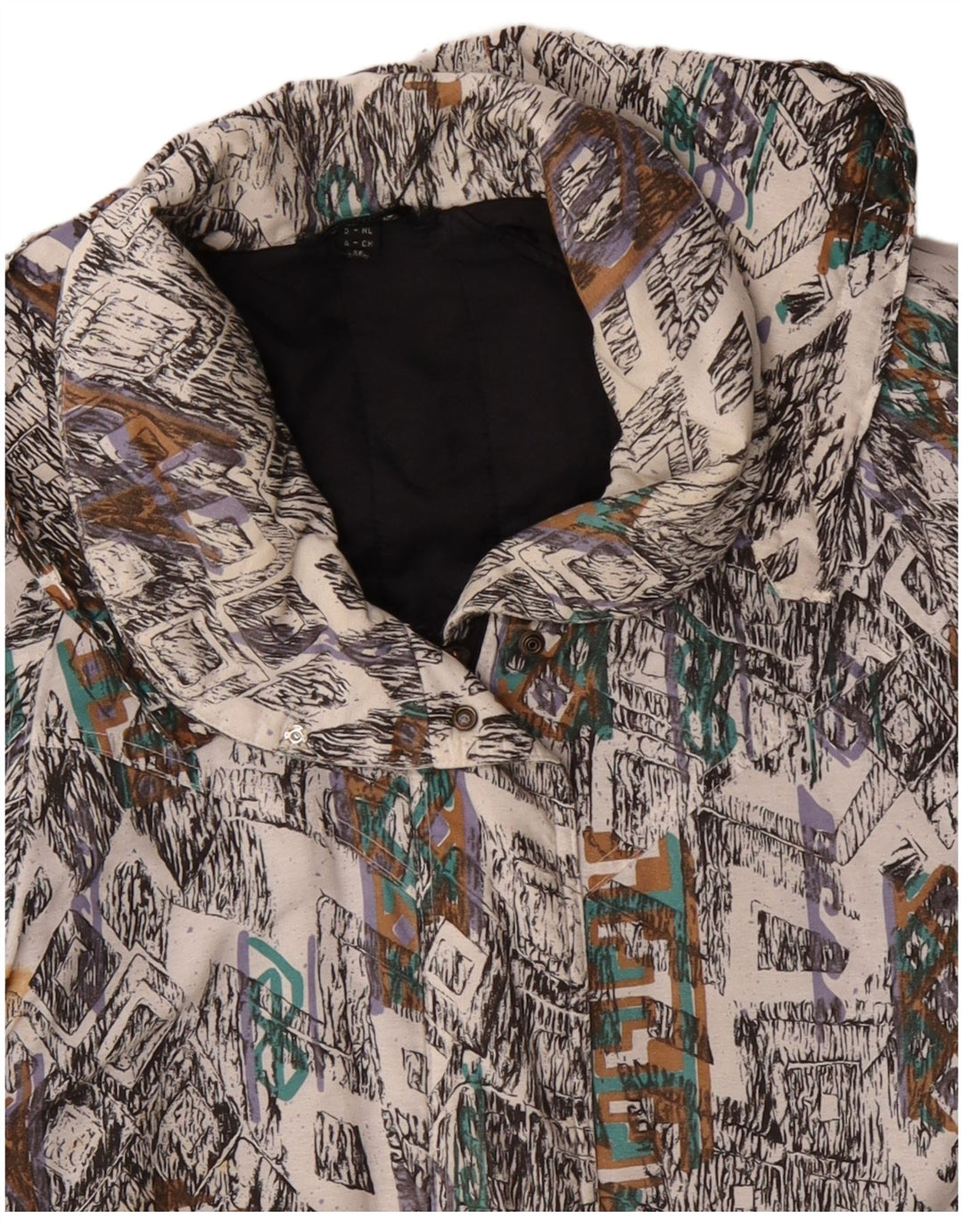 VINTAGE Womens Windbreaker Coat UK 10 Small Multicoloured Geometric