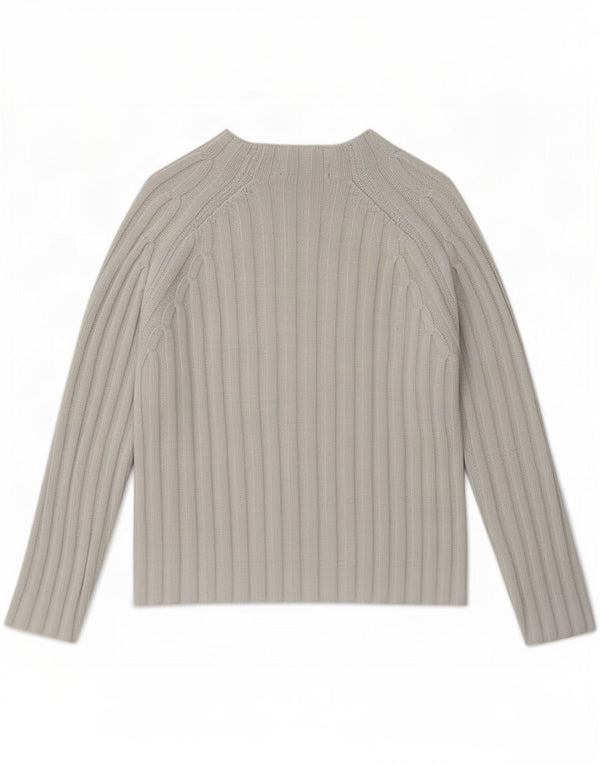 Zara Womens Turtle Neck Jumper Sweater UK 16 Large Grey Cotton
