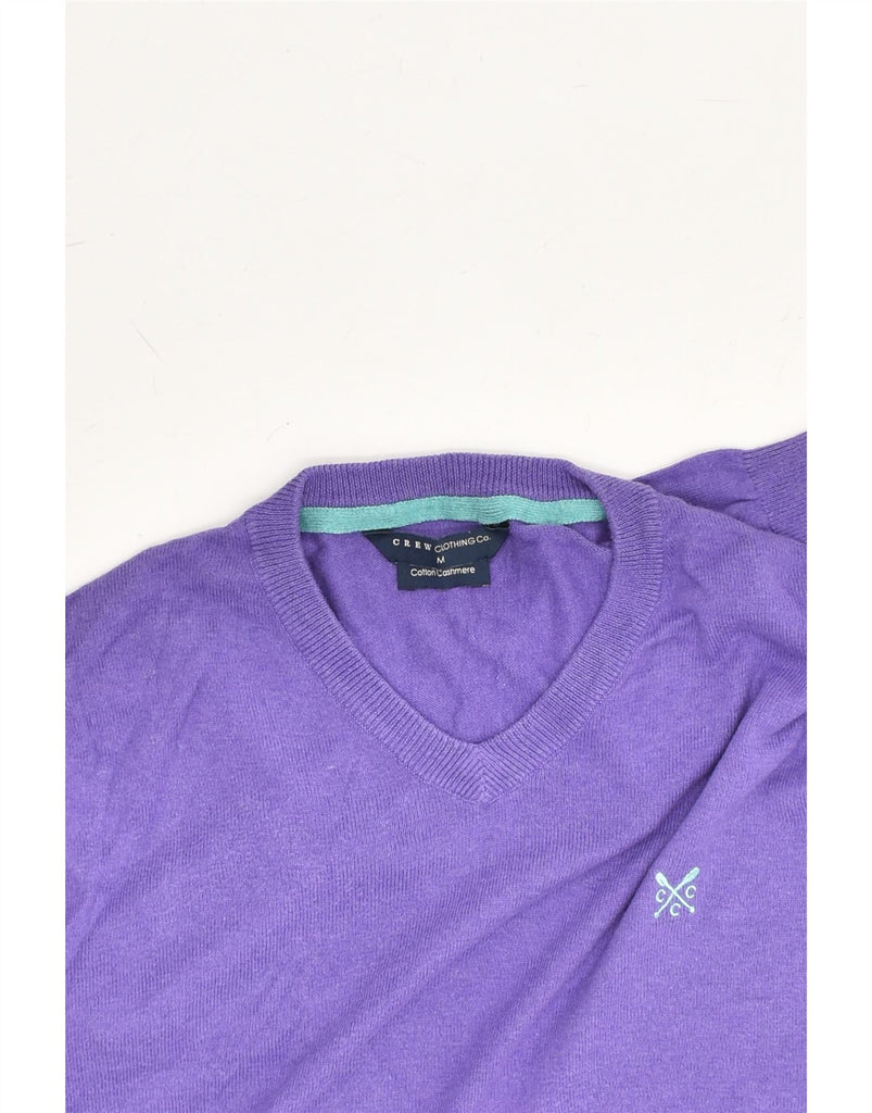 CREW CLOTHING Mens V-Neck Jumper Sweater Medium Purple Cotton | Vintage Crew Clothing | Thrift | Second-Hand Crew Clothing | Used Clothing | Messina Hembry 