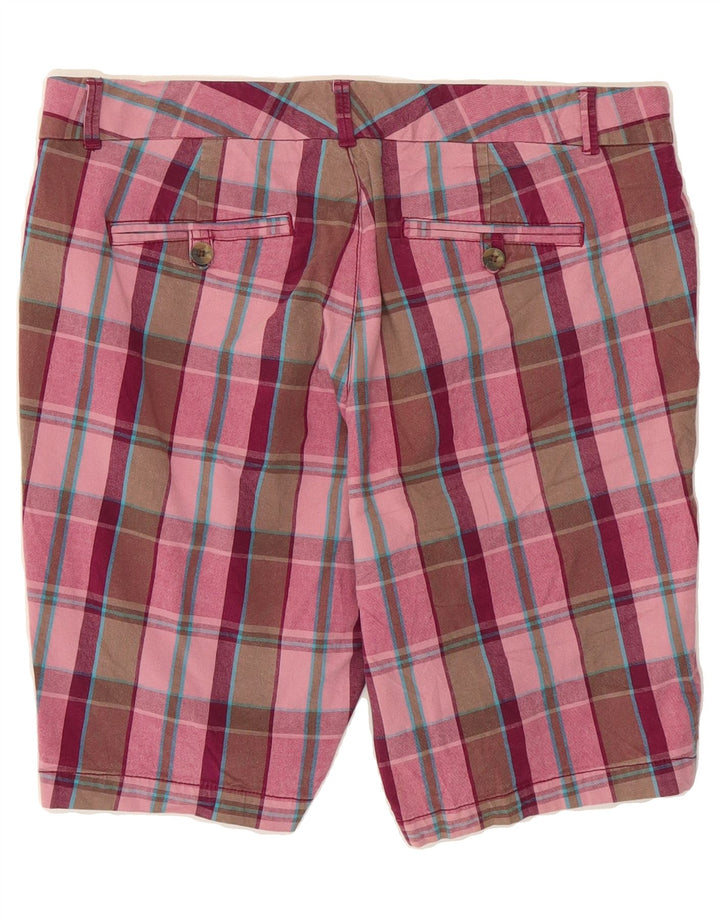 DOCKERS Womens Slightly Curvy Casual Shorts US 10 Large W32 Pink Check Vintage Dockers and Second-Hand Dockers from Messina Hembry 
