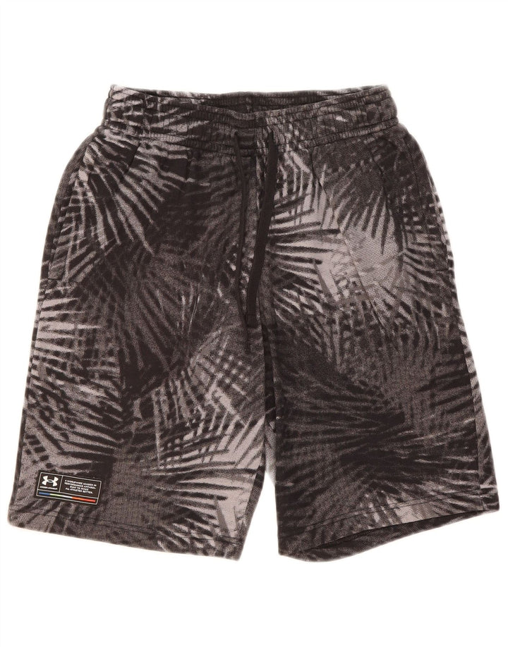 UNDER ARMOUR Mens Abstract Pattern Sport Shorts Medium Grey Cotton