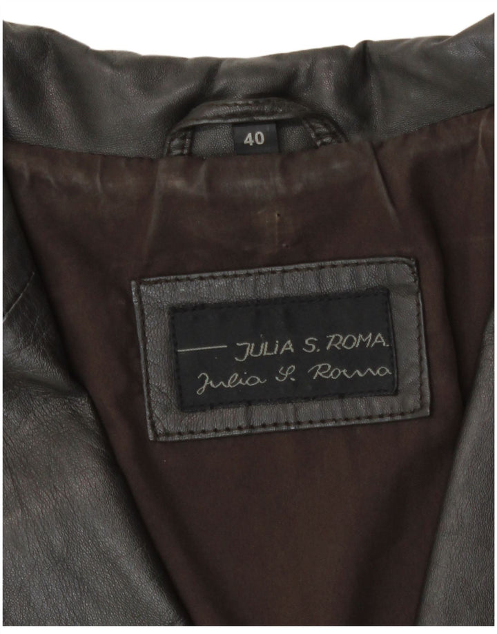 Julia S. Roma Womens 2 Button Blazer Jacket IT 40 Small Brown