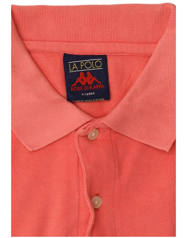 KAPPA Mens Long Sleeve Polo Shirt XL Pink Cotton