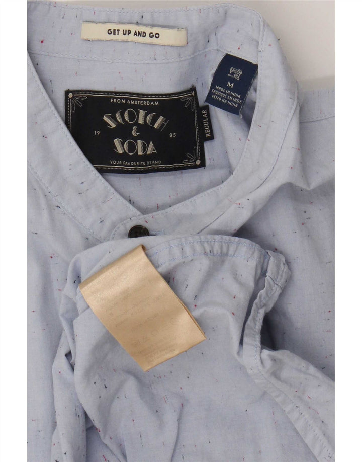 Scotch & Soda Mens Shirt Medium Blue Flecked Cotton