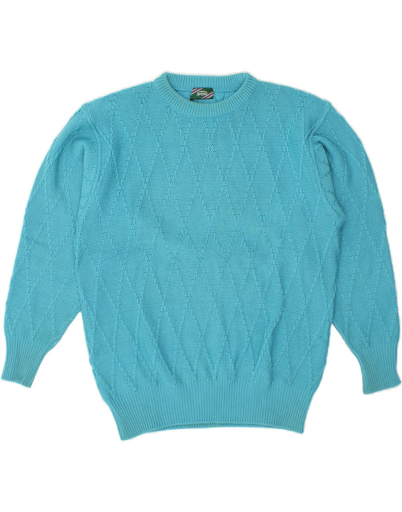 VINTAGE Mens Crew Neck Jumper Sweater IT 52 Large Blue Vintage Vintage and Second-Hand Vintage from Messina Hembry 