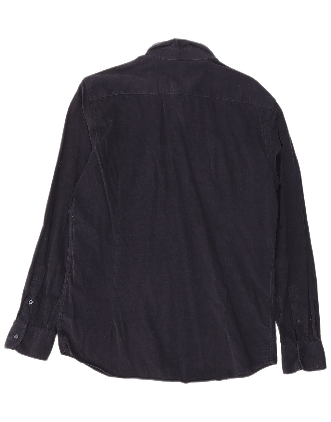 Massimo Dutti Mens Corduroy Shirt Large Navy Blue Cotton