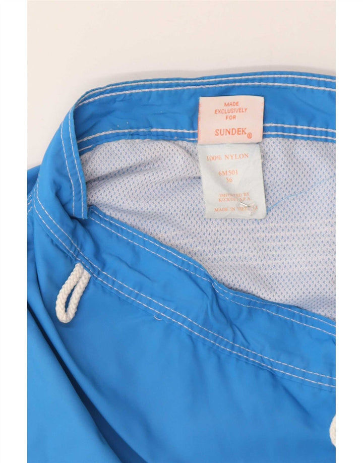 Sundek Mens Regular Swimming Shorts Large Blue Colourblock Nylon