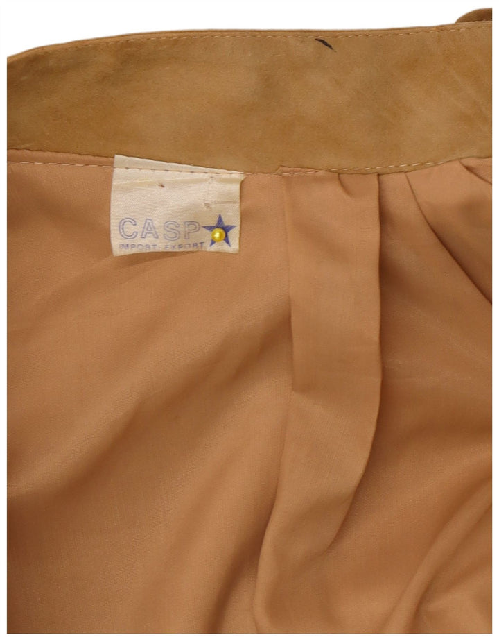 Vintage Mens Suede Bomber Jacket UK 40 Large Beige