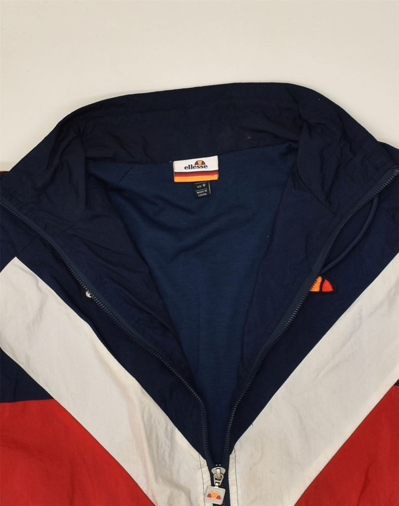 ELLESSE Womens Graphic Rain Jacket UK 6 XS Navy Blue Nylon | Vintage Ellesse | Thrift | Second-Hand Ellesse | Used Clothing | Messina Hembry 