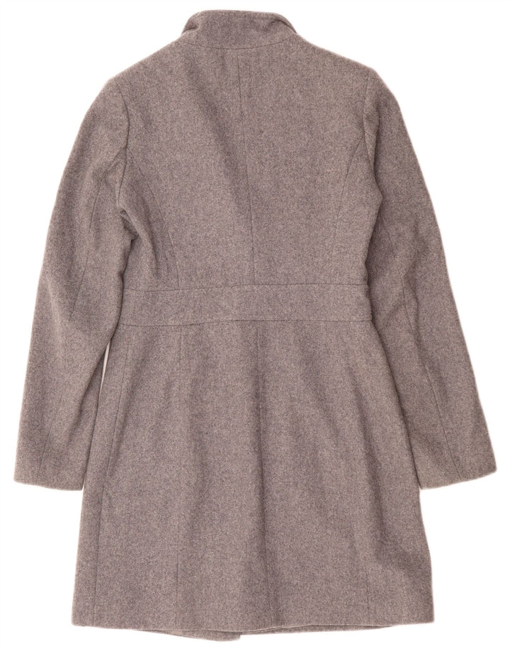Benetton Womens Overcoat UK 8 Small Grey Wool