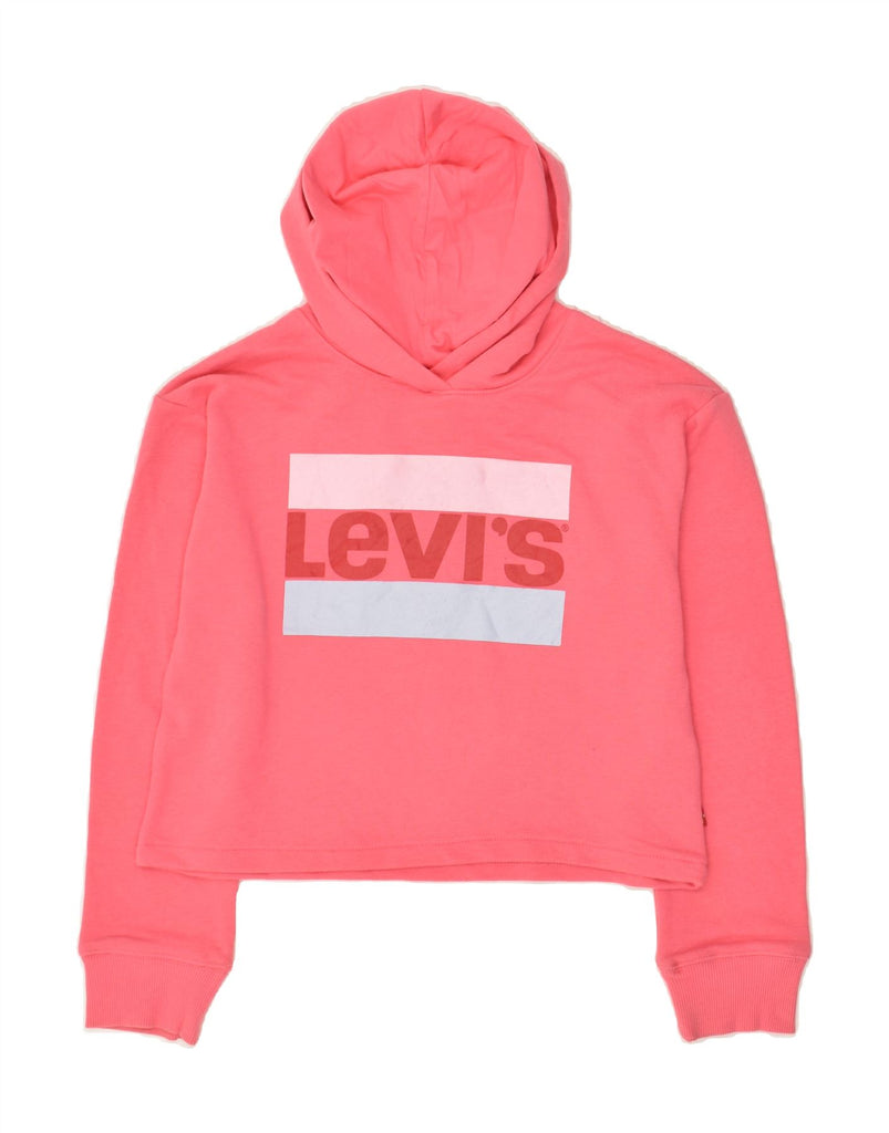 LEVI'S Girls Graphic Hoodie Jumper 11-12 Years Pink Cotton | Vintage Levi's | Thrift | Second-Hand Levi's | Used Clothing | Messina Hembry 