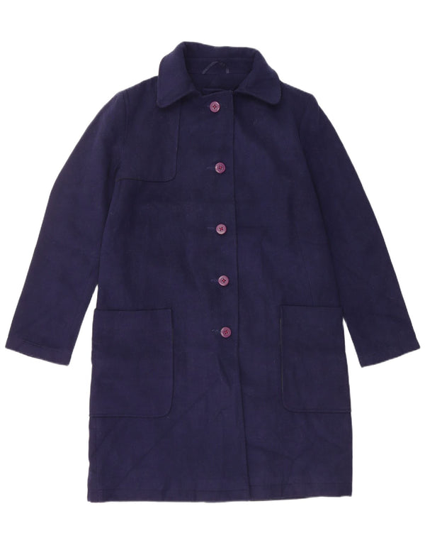 Marks & Spencer Womens Overcoat UK 10 Small Navy Blue