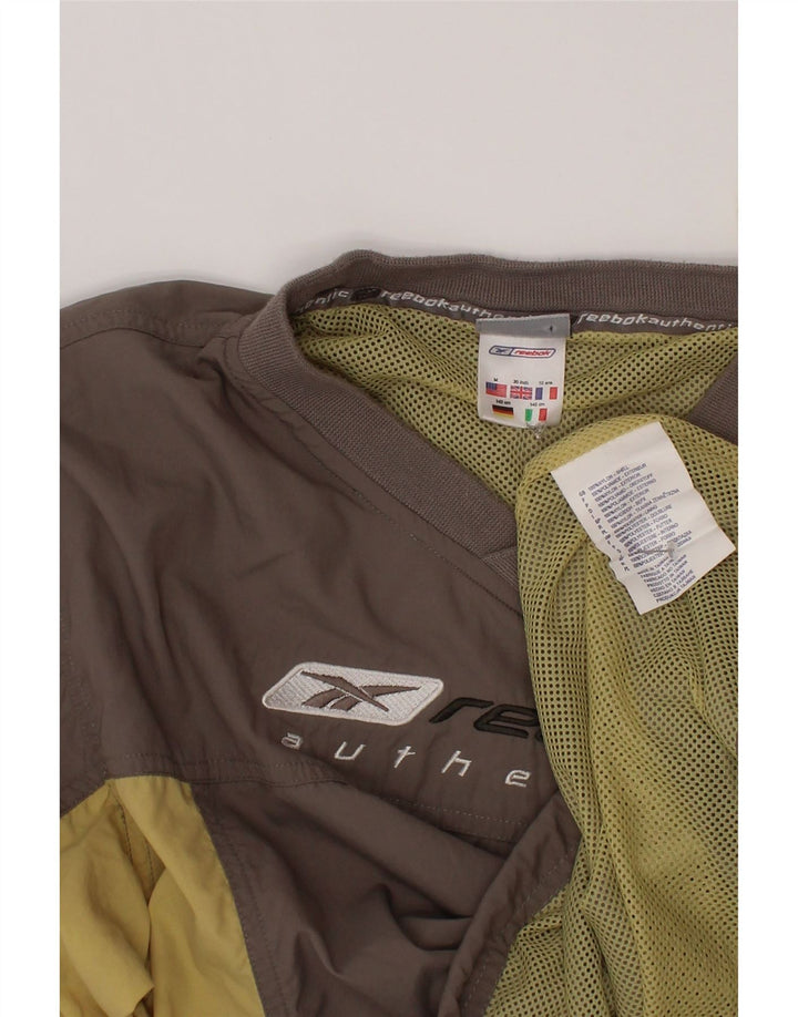 Reebok Boys Graphic Pullover Tracksuit Top 9-10 Years Grey Colourblock