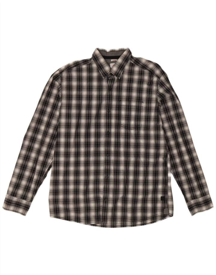 S.Oliver Mens Regular Fit Shirt Large Black Check Cotton