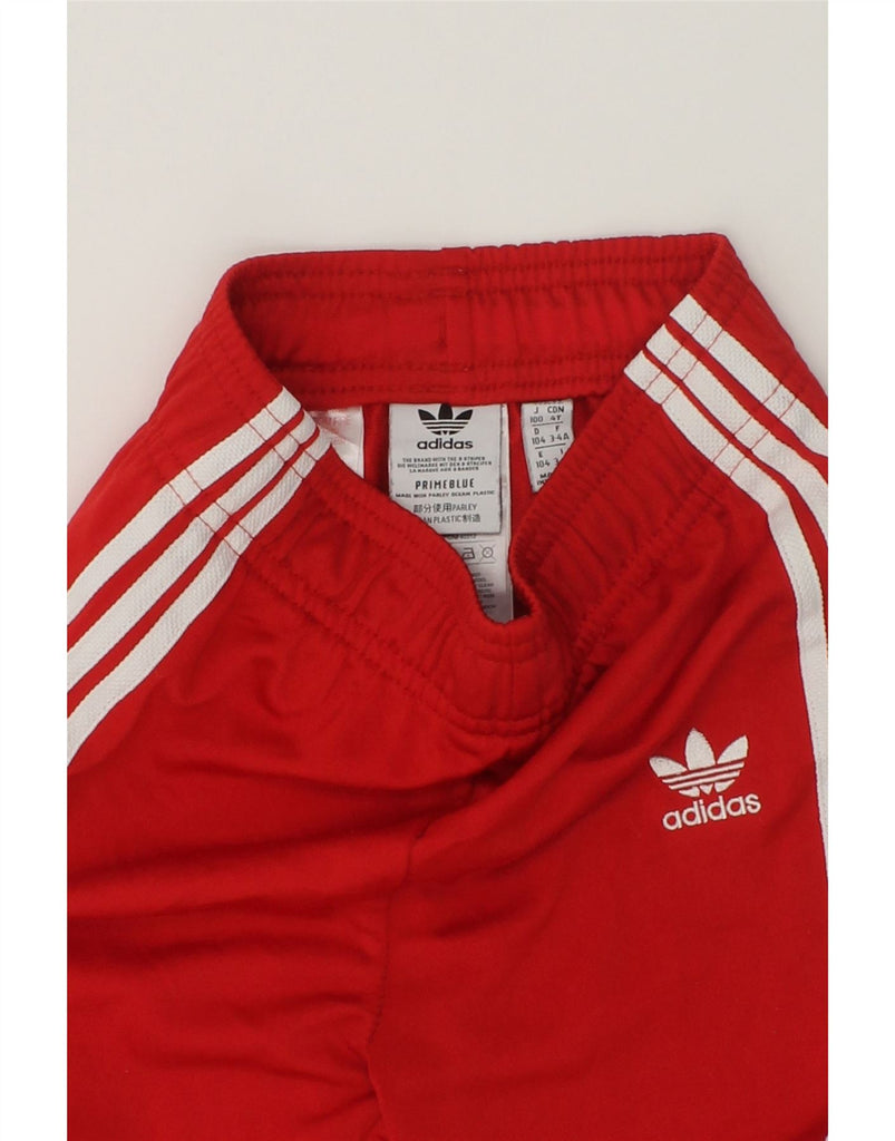 ADIDAS Girls Tracksuit Trousers Joggers 3-4 Years Red Polyester | Vintage Adidas | Thrift | Second-Hand Adidas | Used Clothing | Messina Hembry 