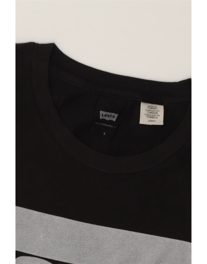 LEVI'S Womens Oversized Graphic T-Shirt Top UK 10 Small Black Cotton Vintage Levi's and Second-Hand Levi's from Messina Hembry 