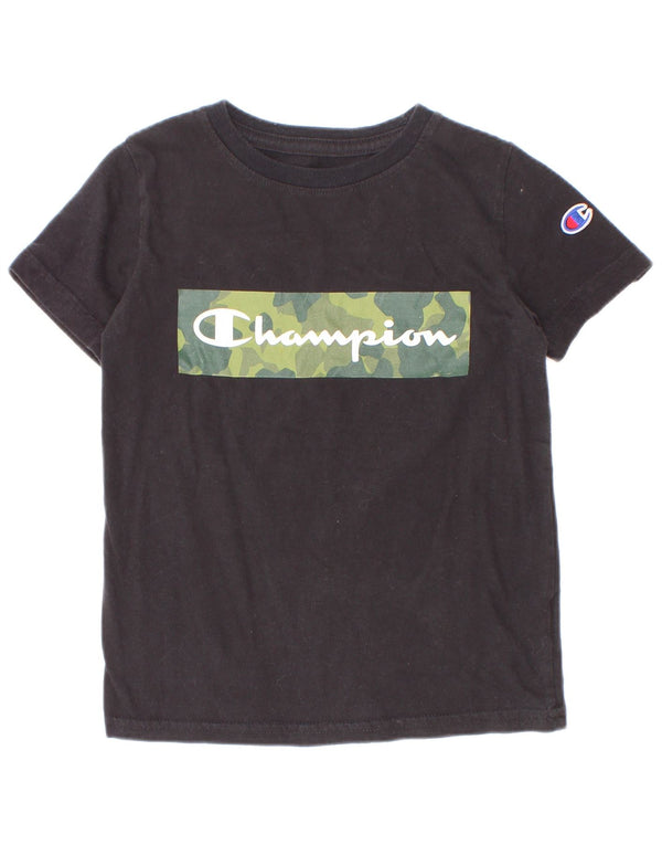 Champion Boys Graphic T-Shirt Top 4-5 Years Black Cotton