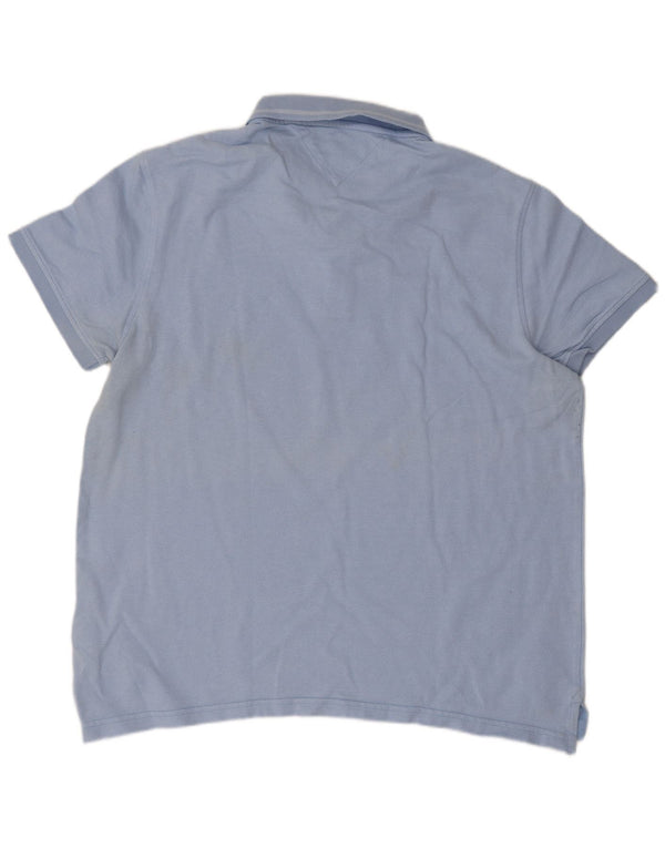 Tommy Hilfiger Mens Slim Fit Polo Shirt 2XL Blue Cotton