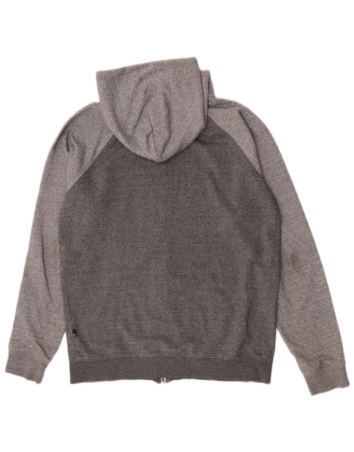 QUIKSILVER Mens Zip Hoodie Sweater Medium Grey Colourblock Cotton