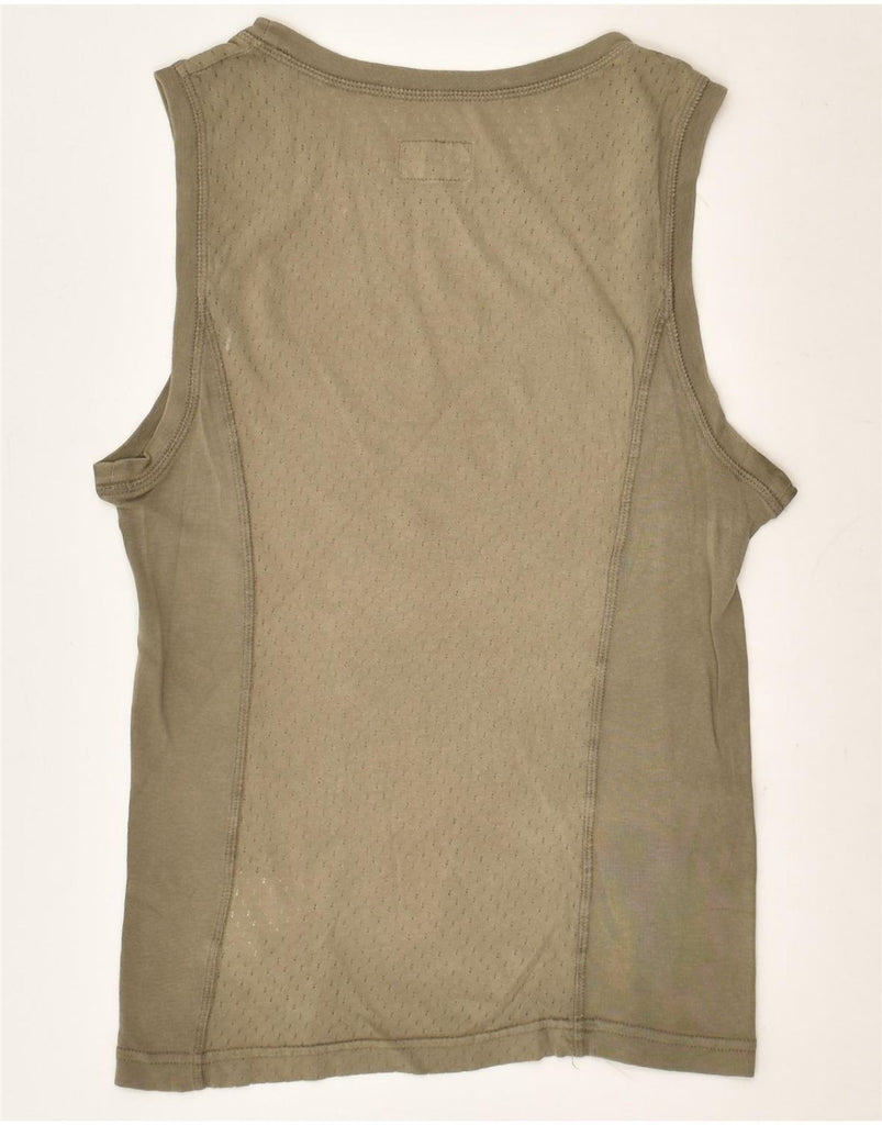 CALVIN KLEIN JEANS Womens Vest Top UK 12 Medium Khaki Cotton | Vintage Calvin Klein Jeans | Thrift | Second-Hand Calvin Klein Jeans | Used Clothing | Messina Hembry 