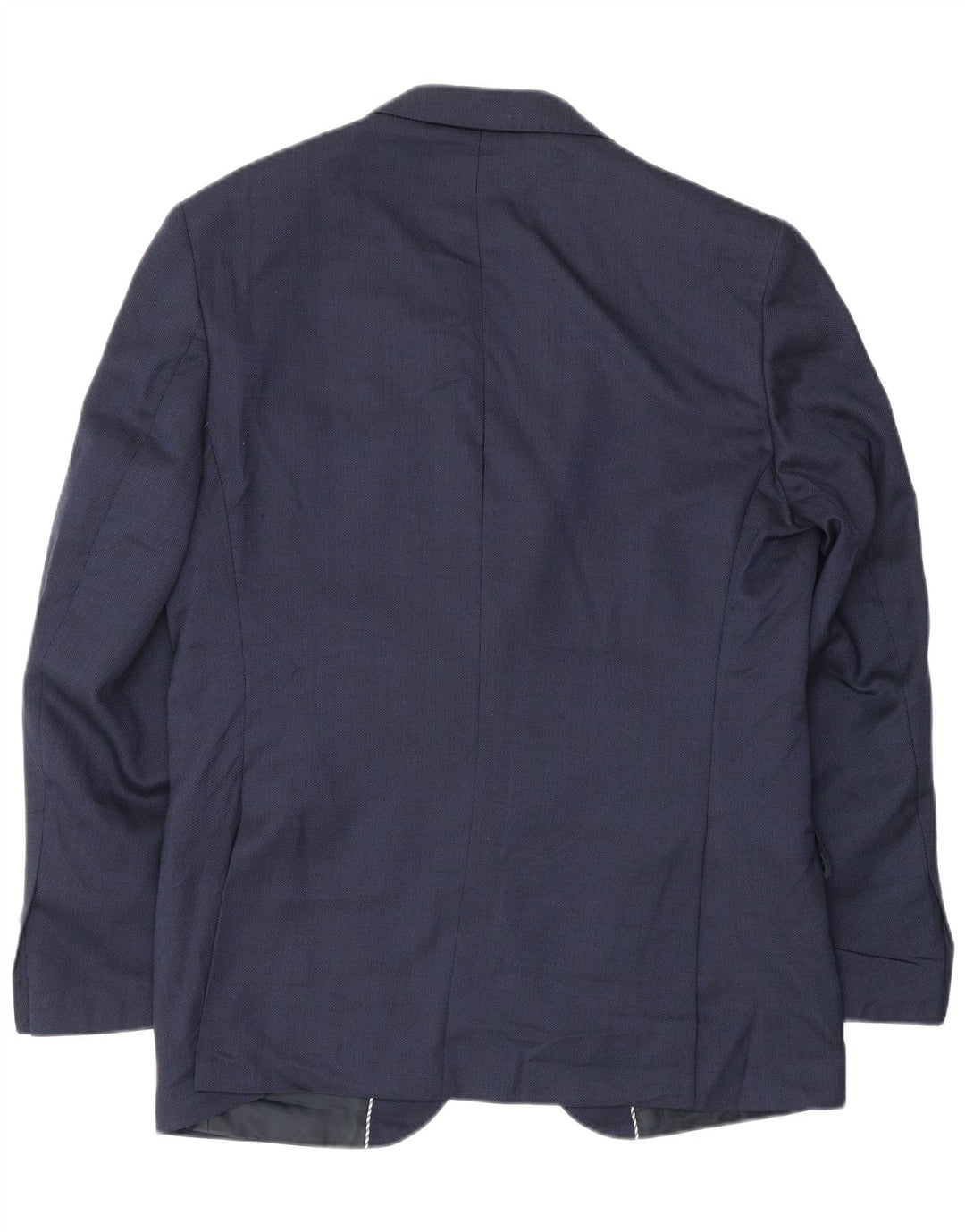 Marks & Spencer Mens 2 Button Blazer Jacket UK 40 Large Navy Blue Pinstripe