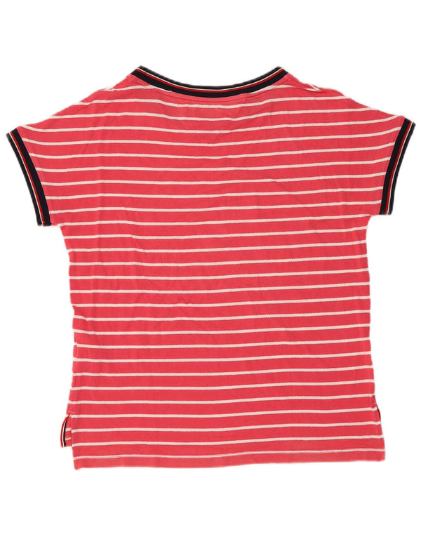 Tommy Hilfiger Womens Short Sleeve T-Shirt Top UK 10 Small Red Striped
