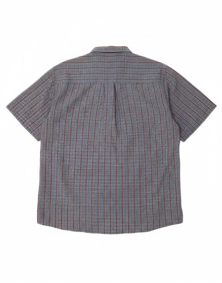LERROS Mens Short Sleeve Shirt Medium Blue Check Classic