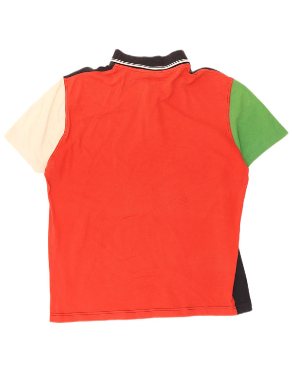 AUSTRALIAN L'ALPINA Mens Polo Shirt IT 52 Large Multicoloured Colourblock