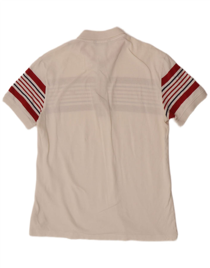 Gas Mens Polo Shirt XL White Striped Cotton