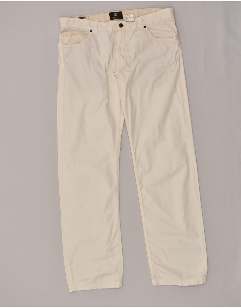 TIMBERLAND Mens Straight Casual Trousers W38 L31  Beige Cotton | Vintage Timberland | Thrift | Second-Hand Timberland | Used Clothing | Messina Hembry 