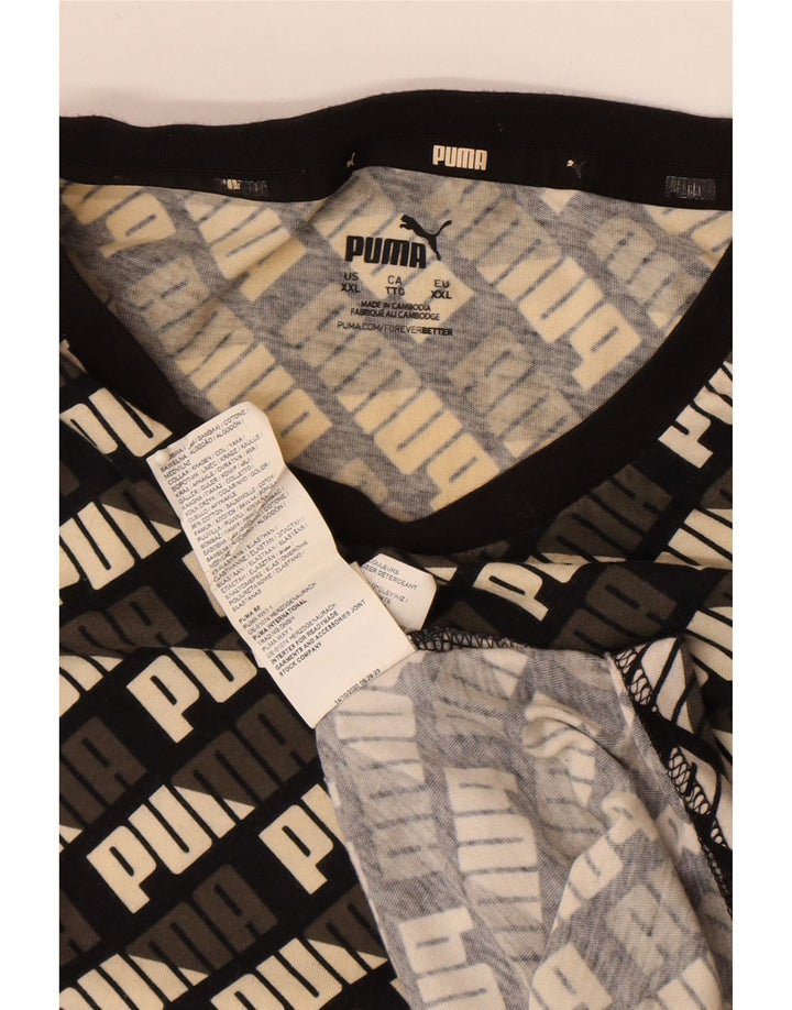 Puma Mens Graphic T-Shirt Top 2XL Black Cotton