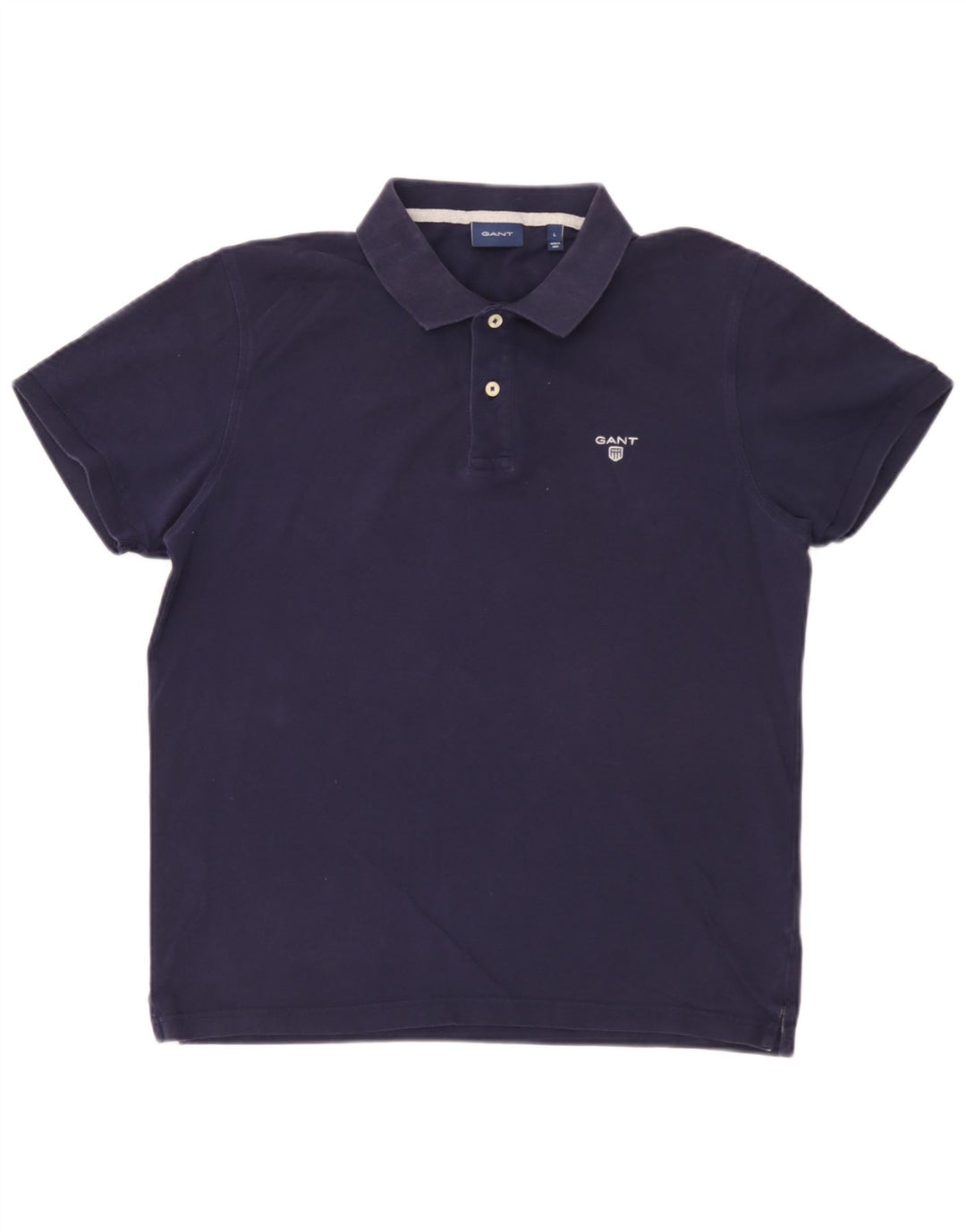 Gant Mens Polo Shirt Large Navy Blue Cotton
