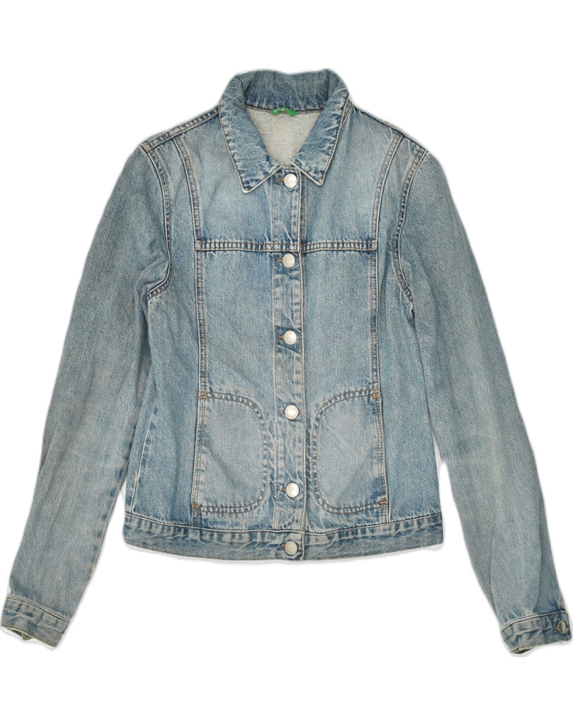 BENETTON Womens Denim Jacket UK 8 Small Blue Cotton | Vintage Benetton | Thrift | Second-Hand Benetton | Used Clothing | Messina Hembry 