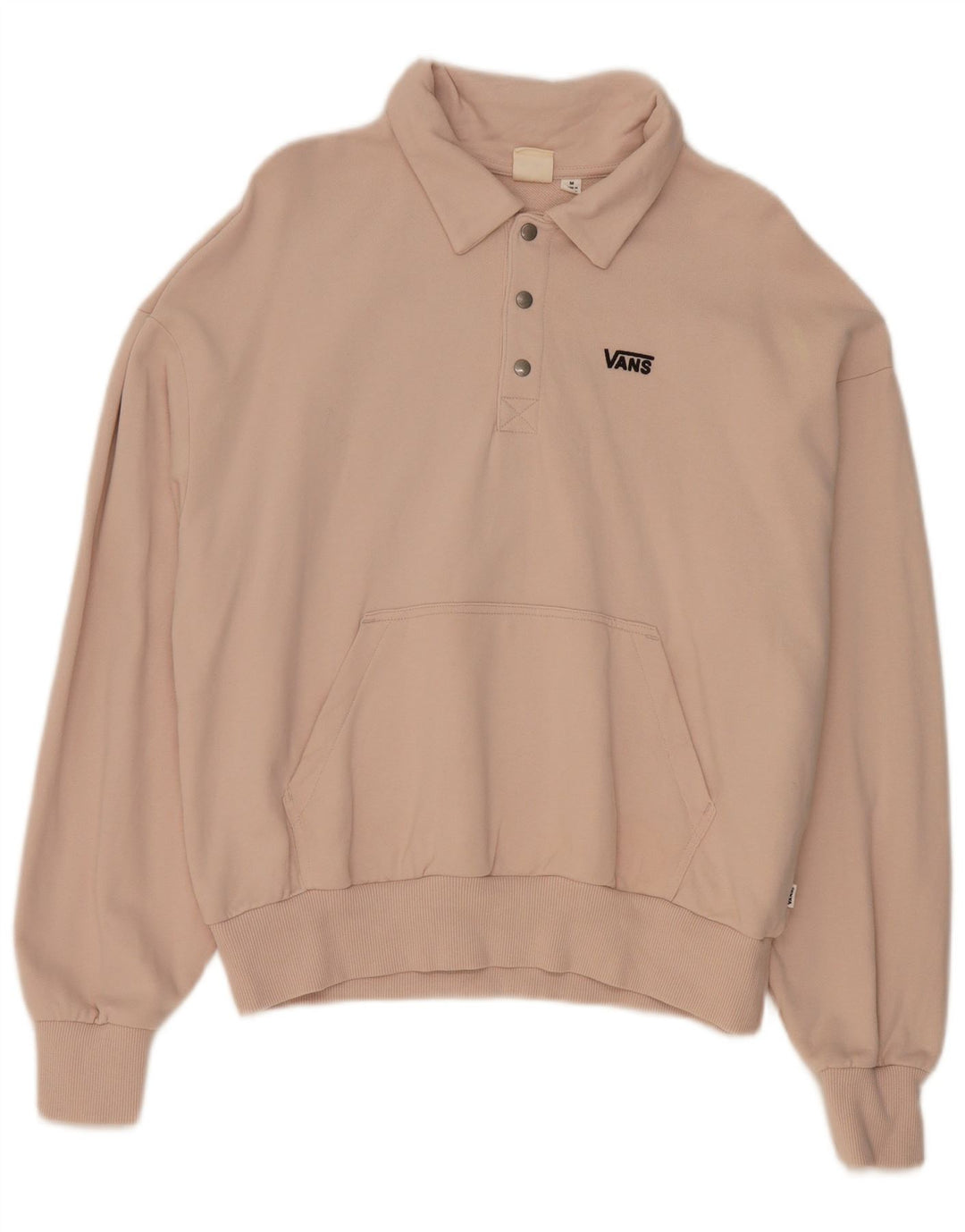 Vans Mens Polo Neck Sweatshirt Jumper Medium Pink Cotton
